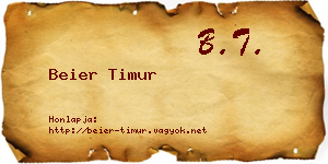 Beier Timur névjegykártya